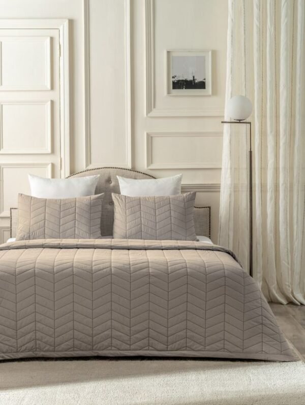 Grey DOUBLE BED COVER SET