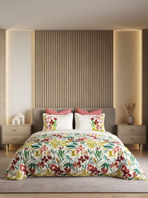 White Printed Bed Sheet Set
