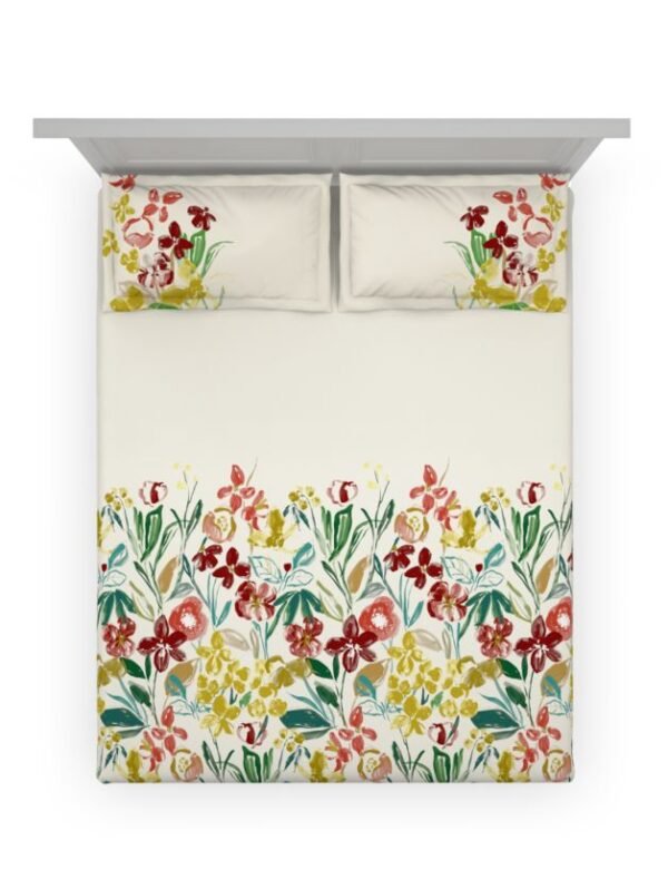 White Printed Bed Sheet Set - Image 2